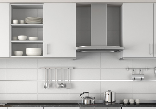 open kitchen shelving